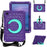 For Samsung Galaxy Tab A11  /  A9 Case Hand Grip Kickstand Geometric Pattern PC + EVA Tablet Cover with Shoulder Strap - Purple  /  Mint Green - 1