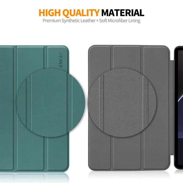 ENKAY HAT PRINCE For Samsung Galaxy Tab A9 / Galaxy Tab A11 Trifold Stand Cover   PU Leather + PC Tablet Case - Black - 6