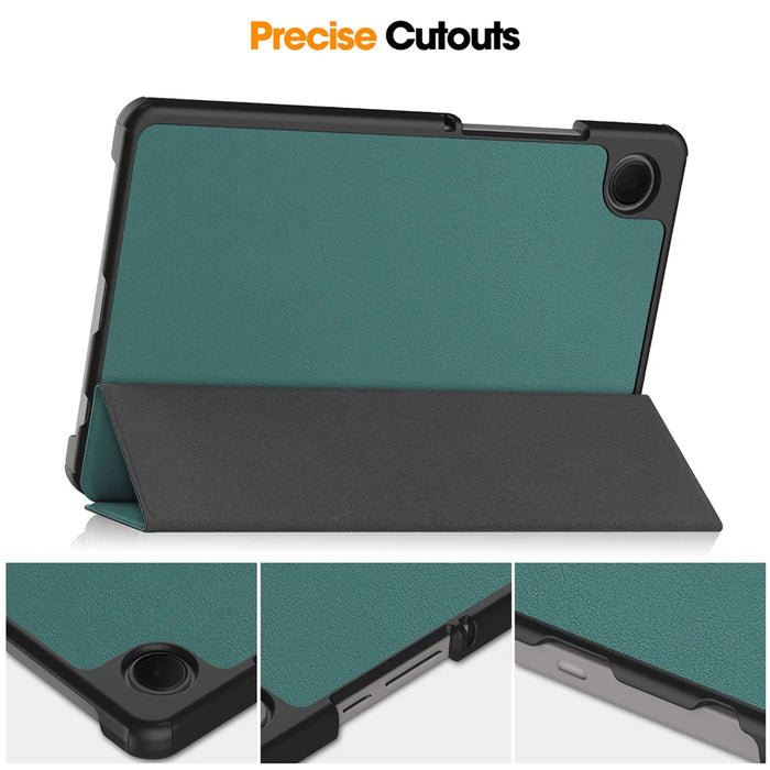 ENKAY HAT PRINCE For Samsung Galaxy Tab A9 / Galaxy Tab A11 Trifold Stand Cover   PU Leather + PC Tablet Case - Black - 7