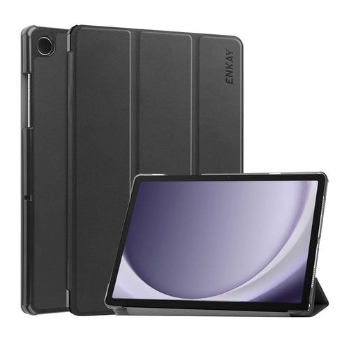 ENKAY HAT PRINCE For Samsung Galaxy Tab A9+ / Galaxy Tab A11+ Trifold Stand Cover   PU Leather + PC Tablet Case - Black - 1
