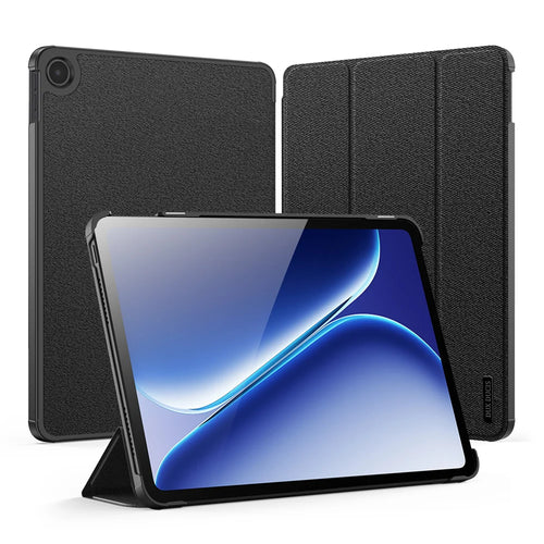 DUX DUCIS For OnePlus Pad Go 2 Case  Domo Series Tri-fold Stand PU Leather Tablet Cover - Black - 1