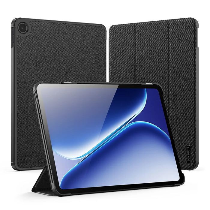 DUX DUCIS For OnePlus Pad Go 2 Case  Domo Series Tri-fold Stand PU Leather Tablet Cover - Black - 1