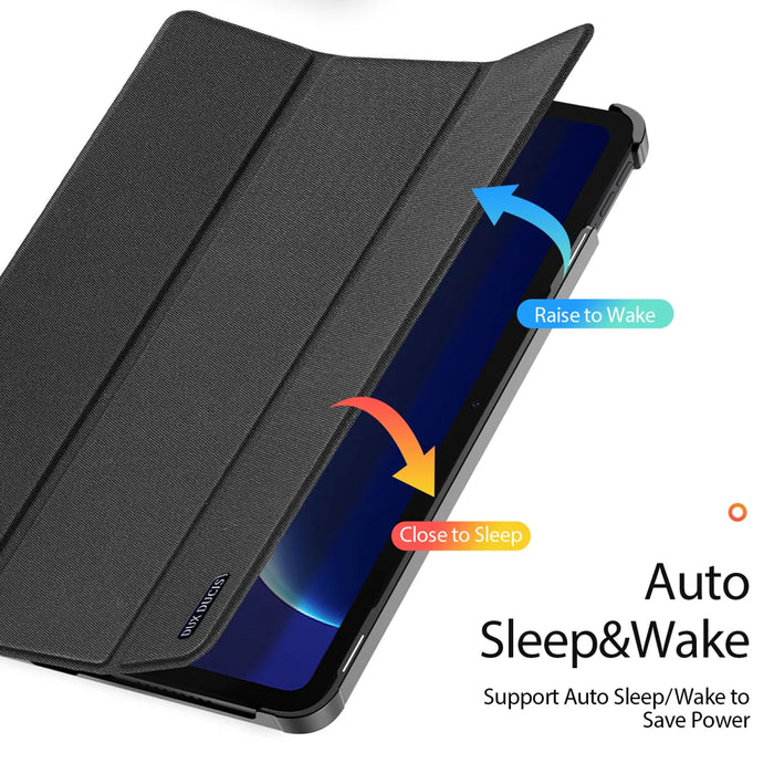 DUX DUCIS For OnePlus Pad Go 2 Case  Domo Series Tri-fold Stand PU Leather Tablet Cover - Black - 6