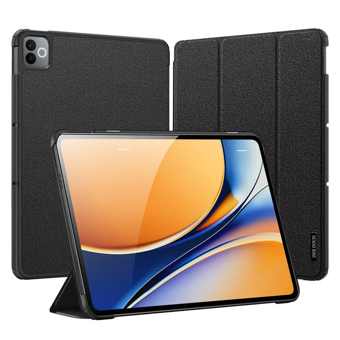 DUX DUCIS For Realme Pad 3 Case  Domo Series Tri-fold Stand PU Leather Tablet Cover - Black - 1