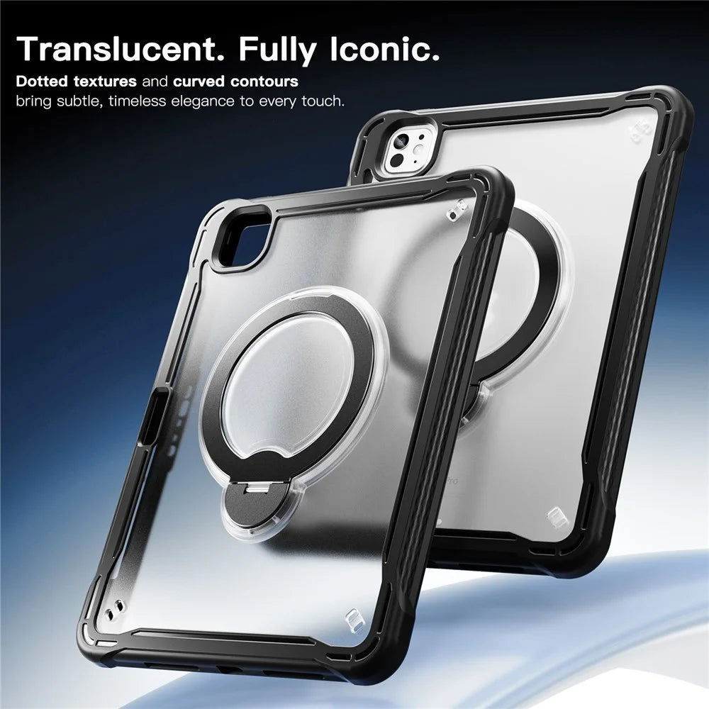 Kickstand Case with Shoulder Strap / Screen Film for iPad Pro 11 (2025) / (2024) Drop Protection TPU + PC Tablet Cover - Black - 4
