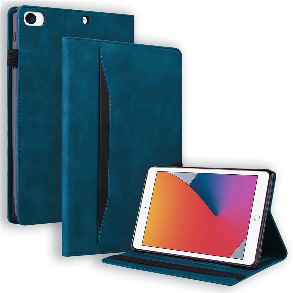 Tablet Case For iPad mini (2019) 7.9 inch  /  mini 4  / mini 3  /  Mini 2  /  Mini Card Slot PU Leather Stand Tablet Cover - Blue - 1