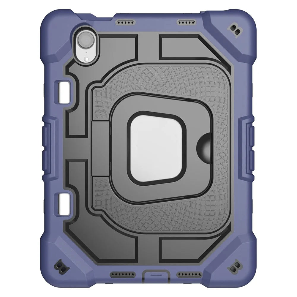 For iPad mini (2024) / (2021) Case Kickstand Silicone + PC Shockproof Protective Tablet Cover - Navy Blue + Black - 1