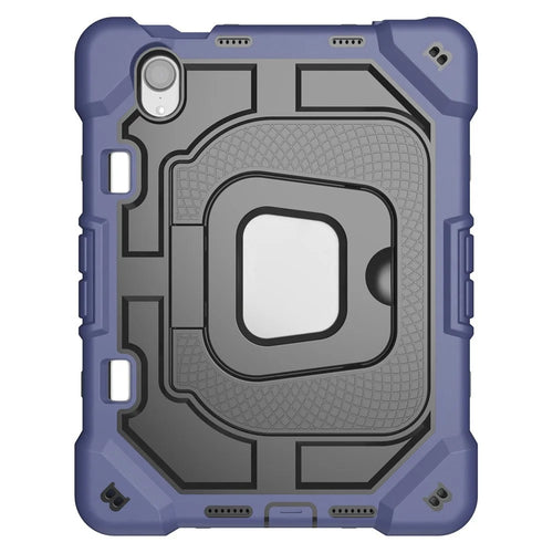 For iPad mini (2024) / (2021) Case Kickstand Silicone + PC Shockproof Protective Tablet Cover - Navy Blue + Black - 1