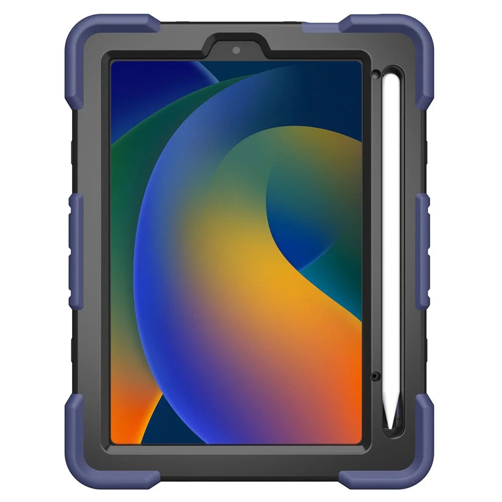 For iPad mini (2024) / (2021) Case Kickstand Silicone + PC Shockproof Protective Tablet Cover - Navy Blue + Black - 3