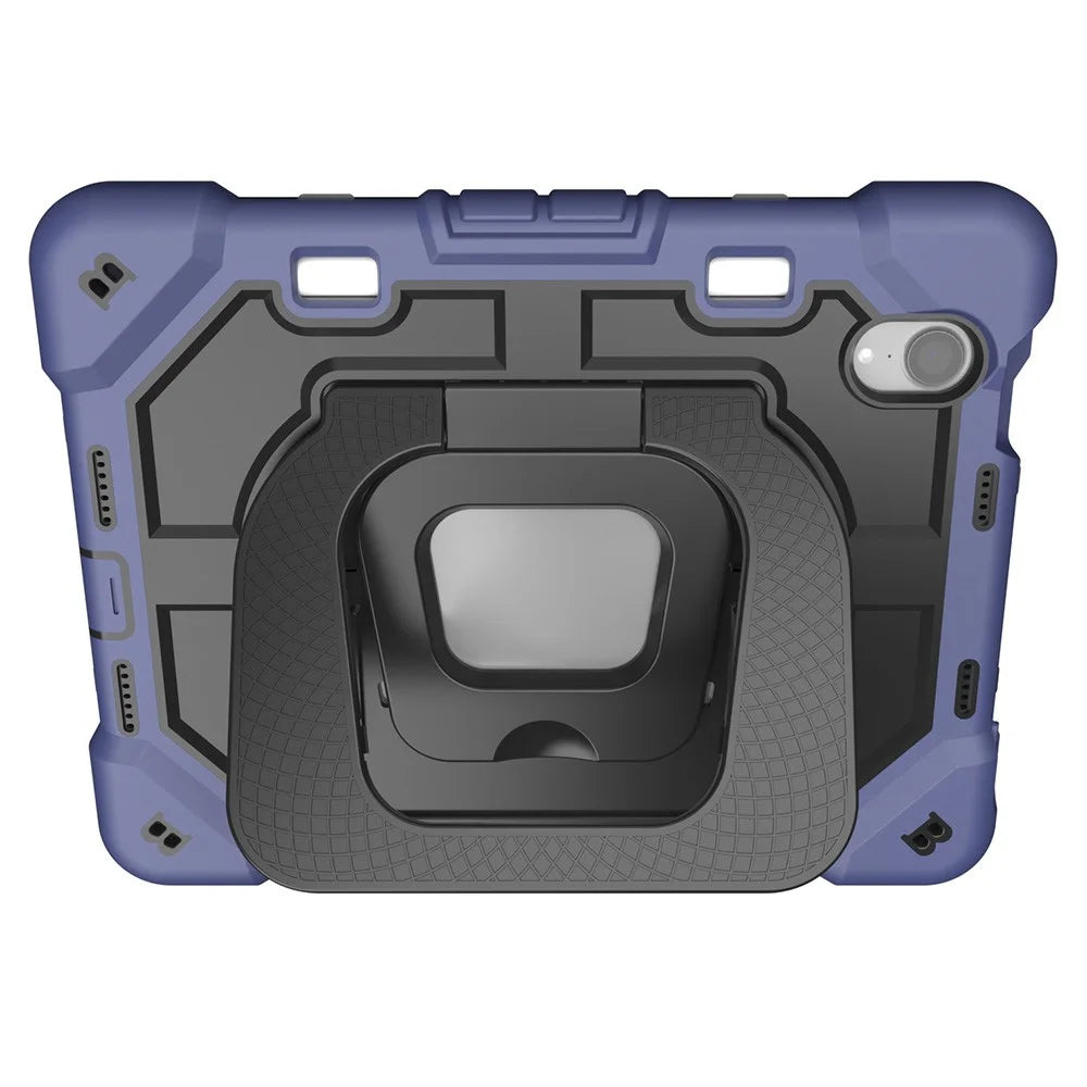 For iPad mini (2024) / (2021) Case Kickstand Silicone + PC Shockproof Protective Tablet Cover - Navy Blue + Black - 4