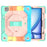 For iPad Air 13 (2026)  /  (2025)  /  (2024) Case with Kickstand Wrist Strap PC + Silicone Tablet Cover - Rainbow+Pink - 1