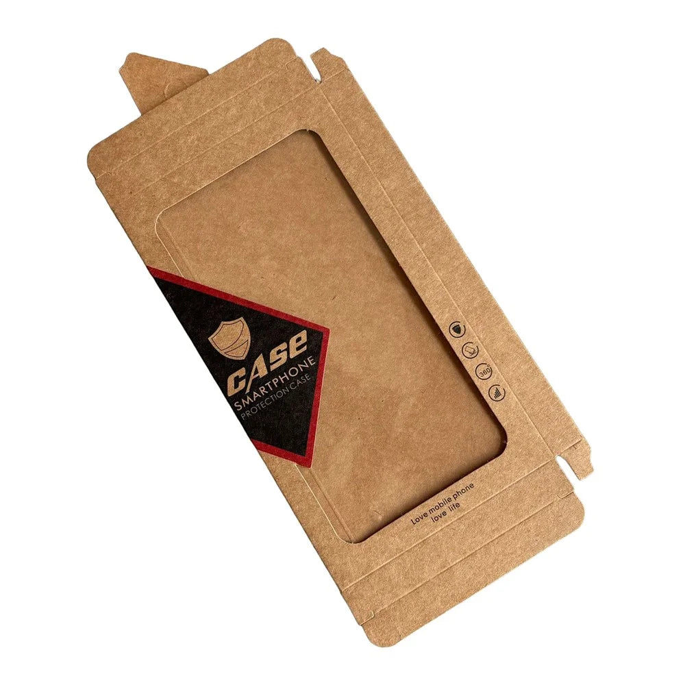 18 x 10 x 1.5cm Kraft Paper Phone Case Packaging Box with Window Phone Cover Retail Display Box - Style 1 - 1