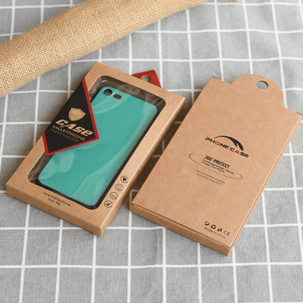 18 x 10 x 1.5cm Kraft Paper Phone Case Packaging Box with Window Phone Cover Retail Display Box - Style 1 - 2