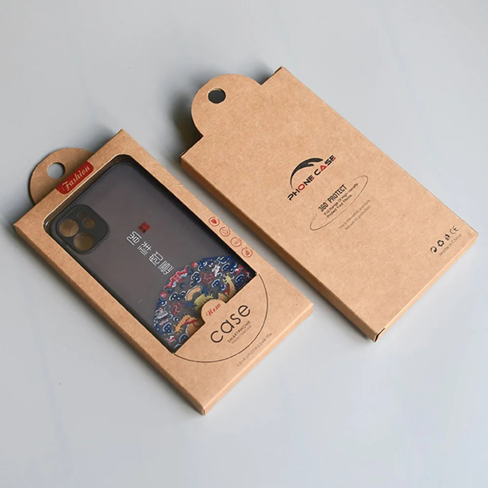 18 x 10 x 1.5cm Kraft Paper Phone Case Packaging Box with Window Phone Cover Retail Display Box - Style 1 - 3