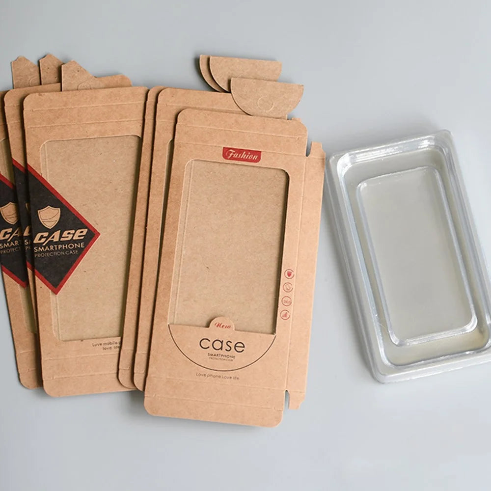18 x 10 x 1.5cm Kraft Paper Phone Case Packaging Box with Window Phone Cover Retail Display Box - Style 1 - 4