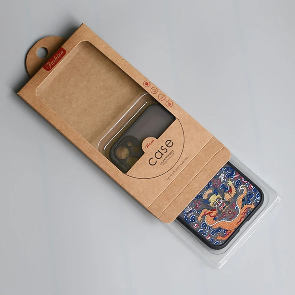 18 x 10 x 1.5cm Kraft Paper Phone Case Packaging Box with Window Phone Cover Retail Display Box - Style 1 - 5
