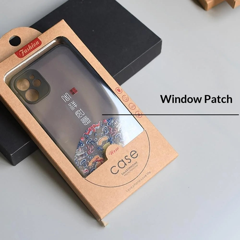 18 x 10 x 1.5cm Kraft Paper Phone Case Packaging Box with Window Phone Cover Retail Display Box - Style 1 - 6