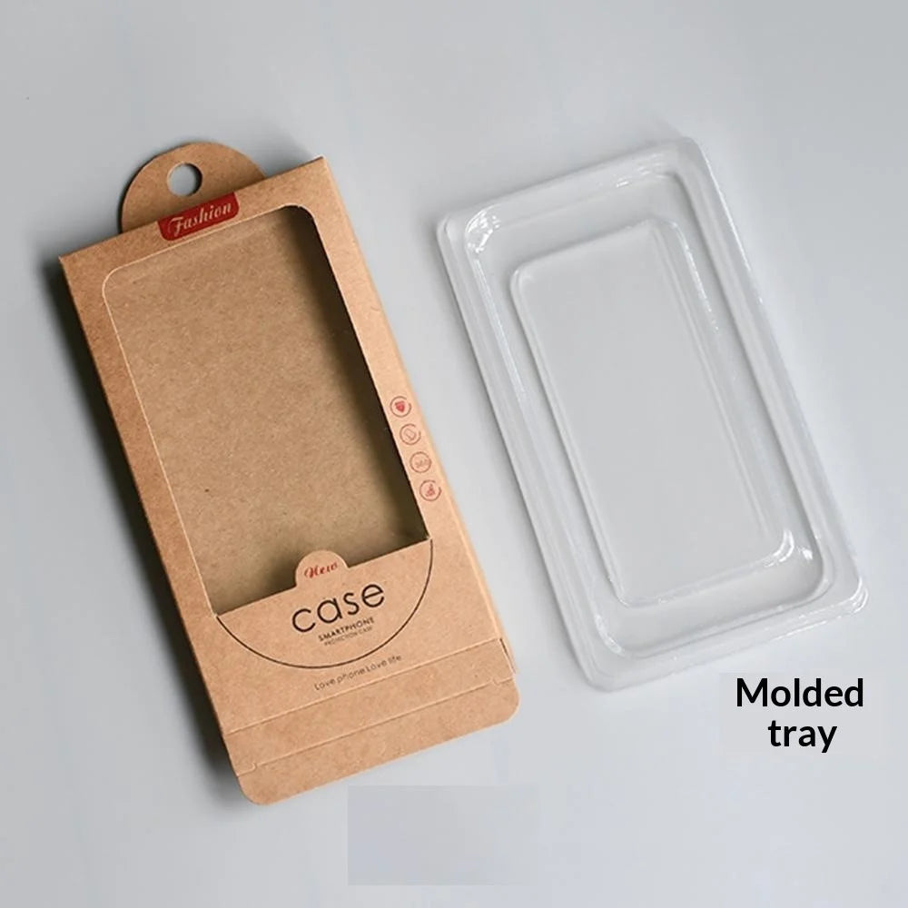 18 x 10 x 1.5cm Kraft Paper Phone Case Packaging Box with Window Phone Cover Retail Display Box - Style 1 - 7