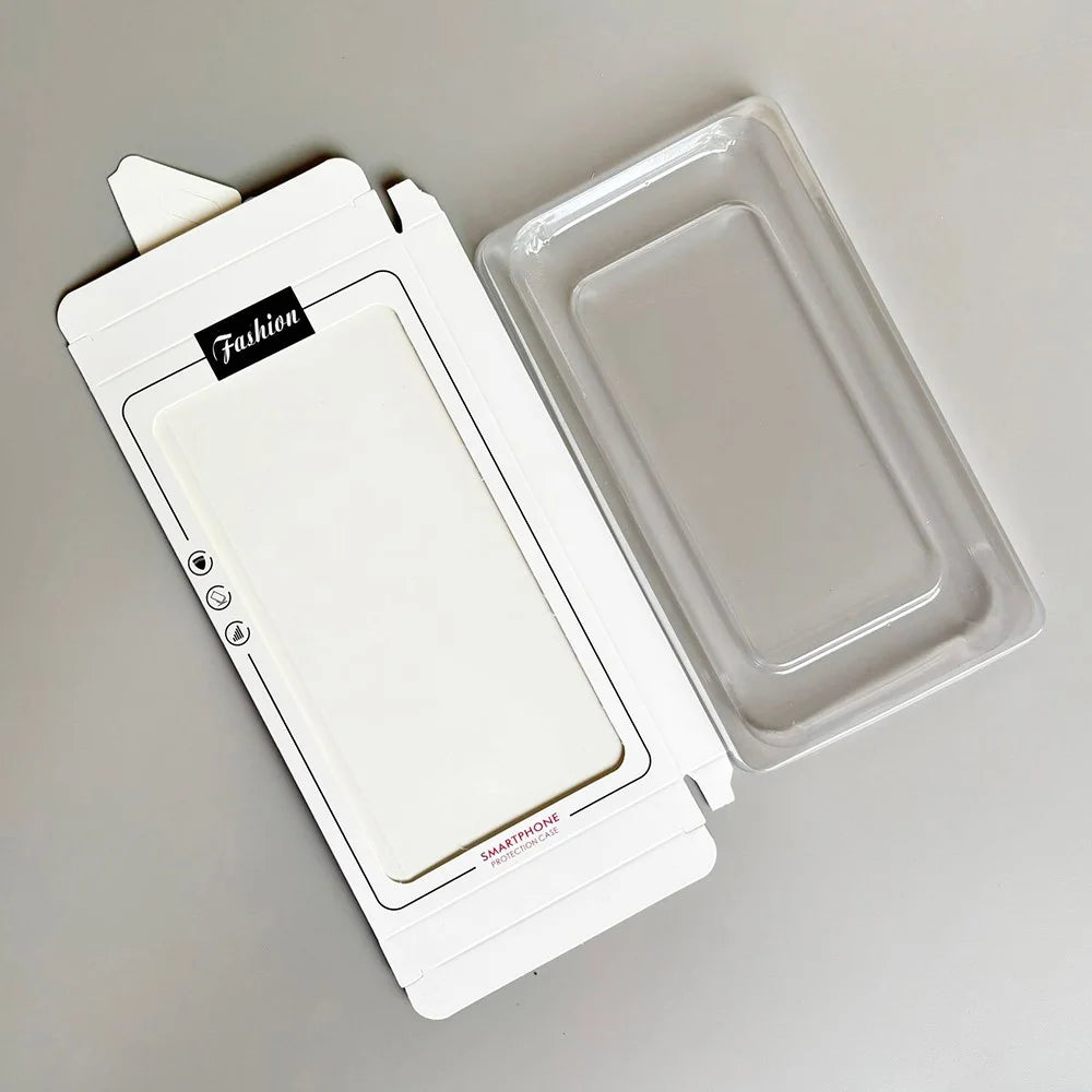 18 x 10 x 1.5cm Packaging Box with Blister Inner Tray Hanging Hook Display Window Phone Case Package - White - 2