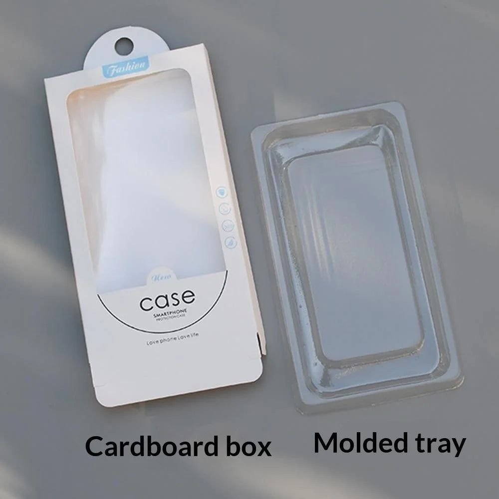 18.2 x 10 x 1.5cm Phone Case Packaging Box Cardboard Retail Display Box with Blister Inner Tray - Black / Red - 4