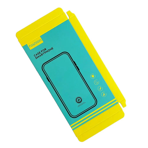 k2 18.2 x 10 x 1.5cm Phone Case Packaging Box with Blister Inner Tray Phone Cover Paper Box (without Window) - Blue  /  Yellow - 1