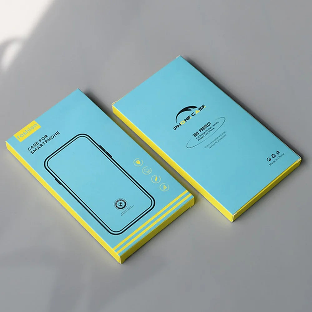 k2 18.2 x 10 x 1.5cm Phone Case Packaging Box with Blister Inner Tray Phone Cover Paper Box (without Window) - Blue  /  Yellow - 3