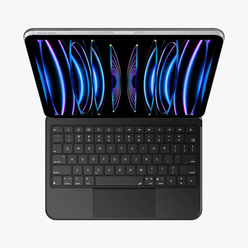For iPad Pro 11 (2025) / (2024) Leather Case Magnetic Floating Bluetooth-compatible Keyboard with Touchpad - Black - 2