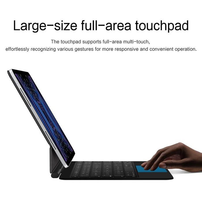 For iPad Pro 13 (2025) / (2024) Leather Case Magnetic Floating Bluetooth-compatible Keyboard with Touchpad - Black - 6