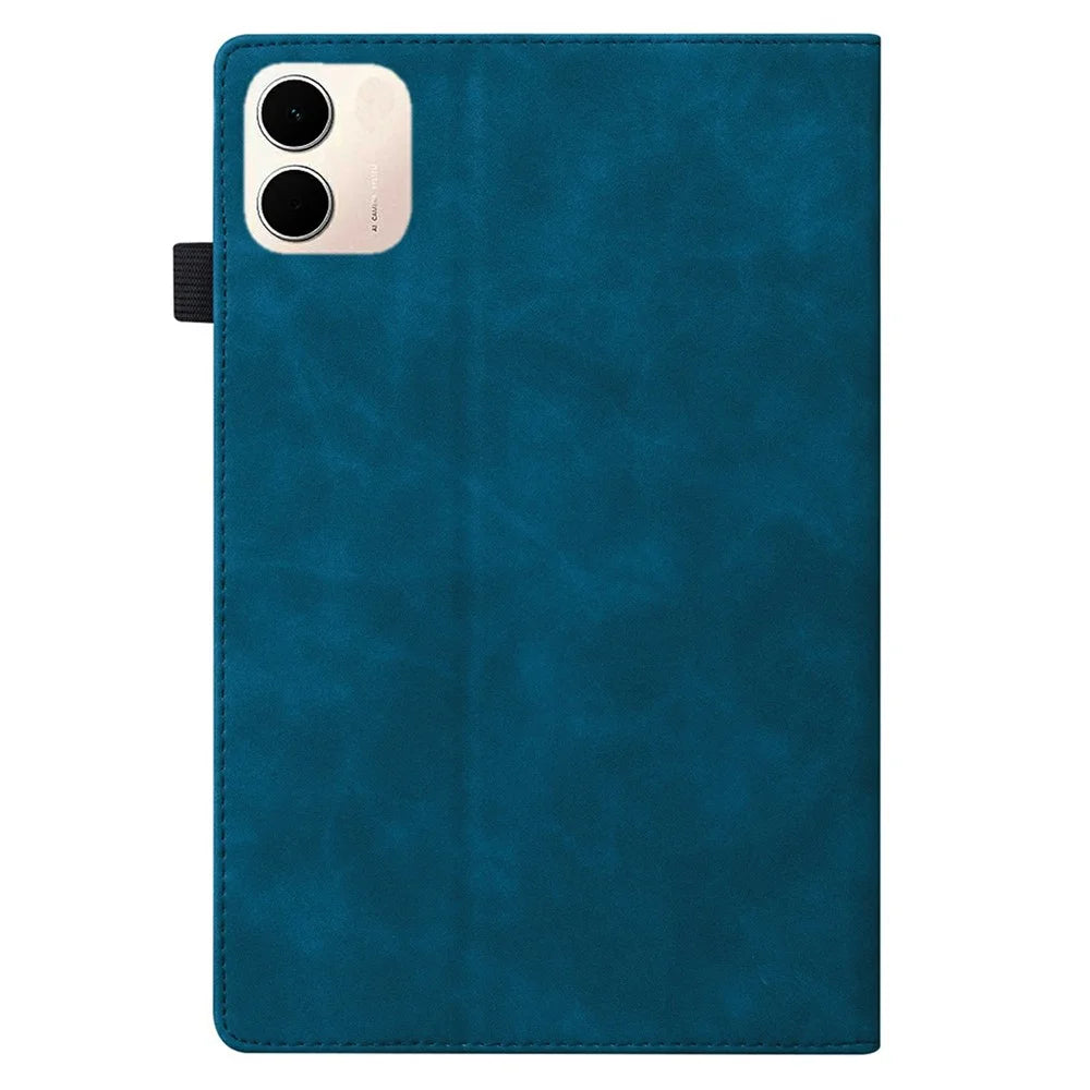 For Realme Pad 3 Case PU Leather Protective Folio Cover with Card Holder - Blue - 7