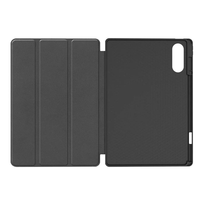 For Lenovo Idea Tab Pro Gen 2 Stand Case Shock-Absorbent Leather Tablet Cover with Pen Slot - Black - 3