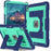 Tablet Case for iPad Air 13 (2026) / (2025) / (2024) Kickstand Anti Drop PC + Silicone Cover - Navy Blue+Mint Green - 1