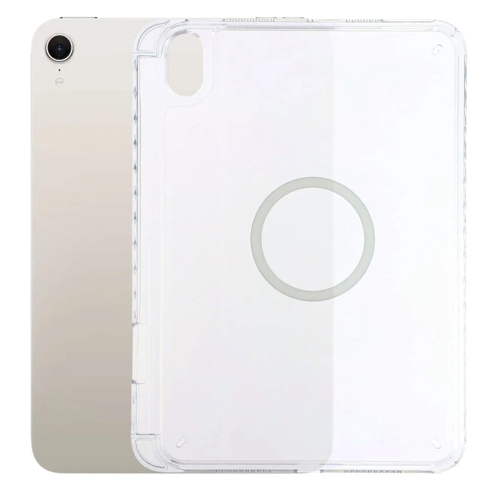 Tablet Case for iPad mini (2024)  /  (2021) Transparent Magnetic Cover with Pencil Slot Shockproof TPC + PC Shell - Transparent - 1