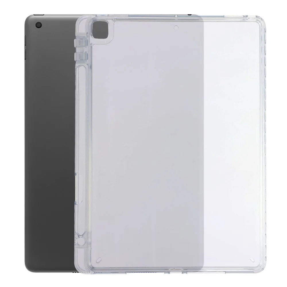 Tablet Case for iPad 10.2 (2021)  /  (2020)  /  (2019) Clear Crystal Cover with Pencil Slot Shockproof TPC + PC Shell - Transparent - 1