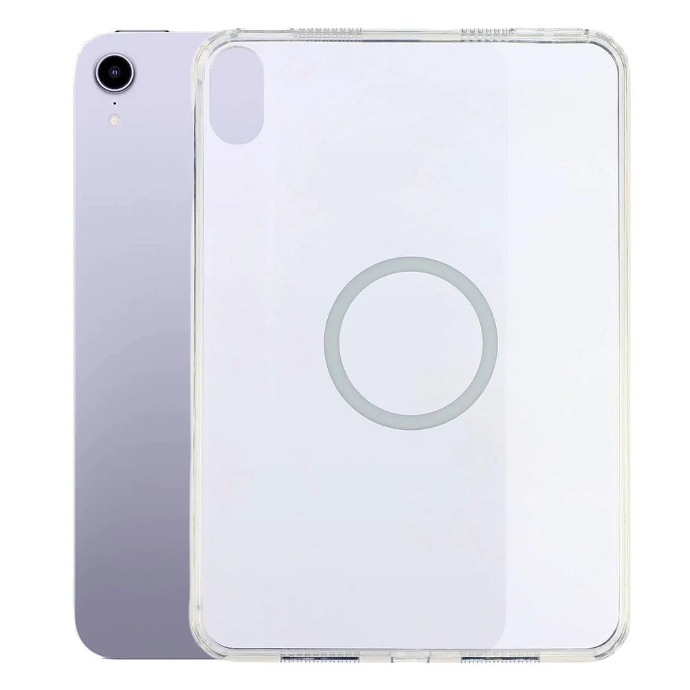 Tablet Case for iPad mini (2024)  /  (2021) Matte Transparent Magnetic Back Panel TPU + PC Cover - Transparent - 1