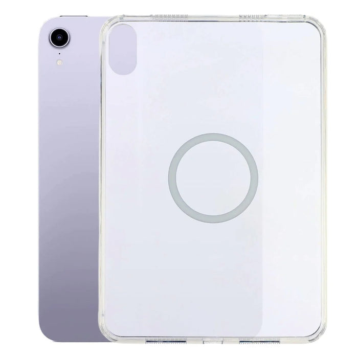 Tablet Case for iPad mini (2024)  /  (2021) Matte Transparent Magnetic Back Panel TPU + PC Cover - Transparent - 1