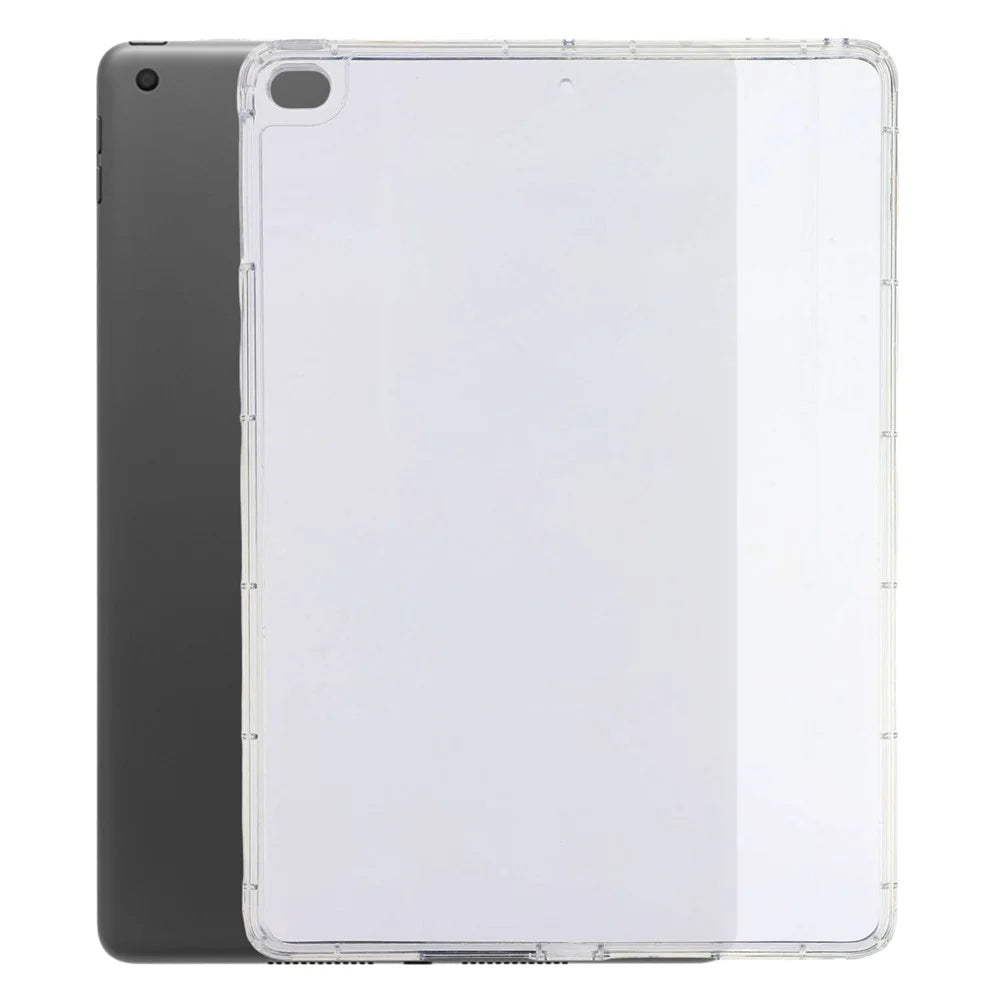 Tablet Case for iPad 10.2 (2021)  /  (2020)  /  (2019) Matte Transparent Back Panel TPU + PC Cover - Transparent - 1