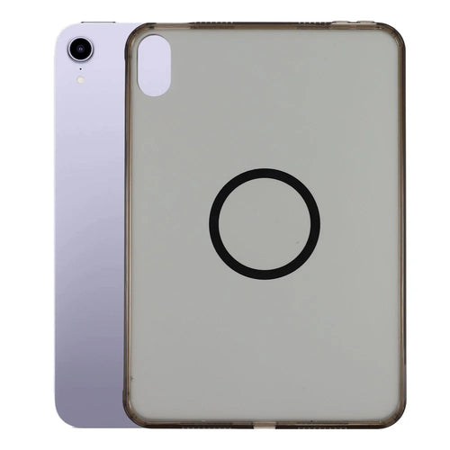 For iPad mini (2024) / (2021) Magnetic Case Skin-touch PC + TPU Anti-drop Cover - Transparent Black - 1