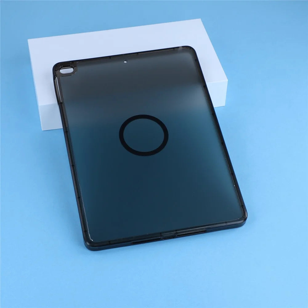 Magnetic Case for iPad 10.2 (2021) / (2020) / (2019) Skin-touch PC + TPU Anti-drop Cover - Transparent Black - 6