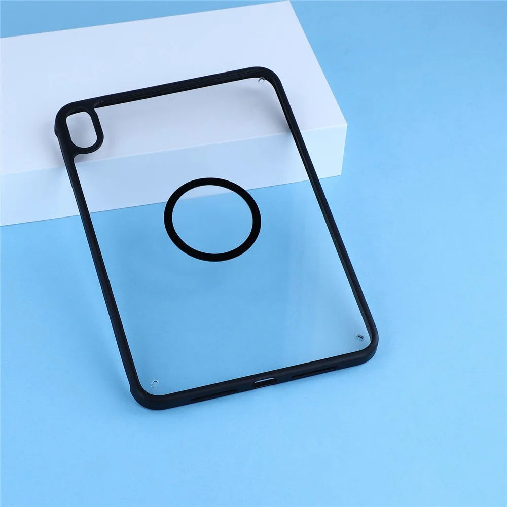 Magnetic Case for iPad mini (2024)  /  (2021) Solid Color Frame Matte Transparent Back Panel  TPU + PC Cover - Transparent - 6