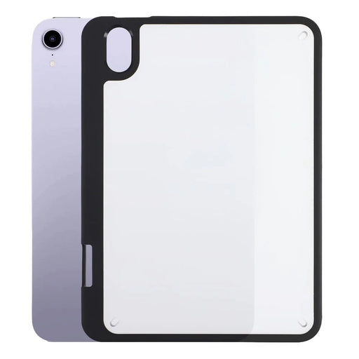 For iPad mini (2024) / (2021) Case Anti Drop Matte PC + TPU Protective Cover with Pencil Holder - Matte Black - 1