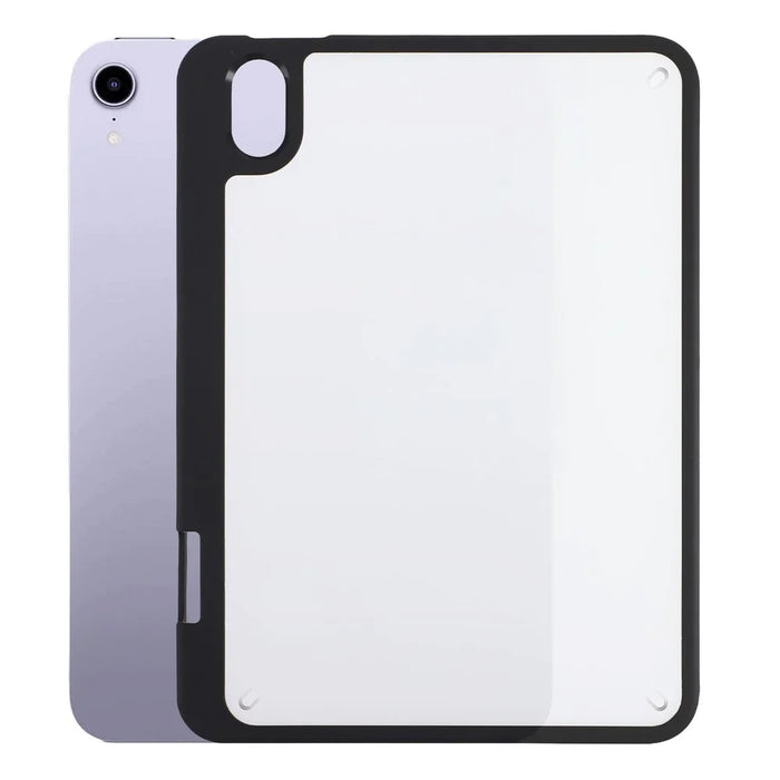 For iPad mini (2024) / (2021) Case Anti Drop Matte PC + TPU Protective Cover with Pencil Holder - Matte Black - 1