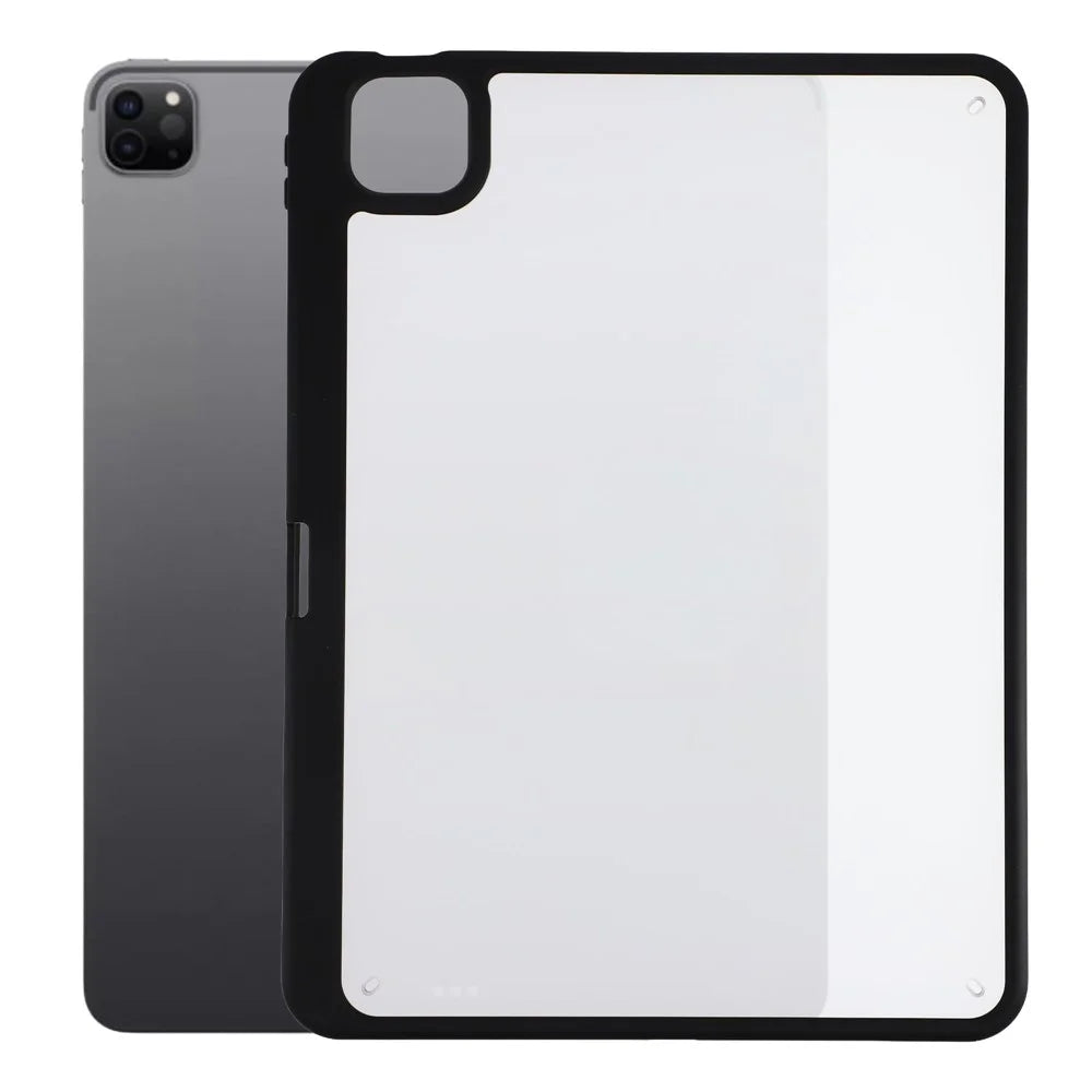 Case for iPad Pro 11 (2022) / (2021) / (2020) / (2018) Anti Drop Matte PC + TPU Protective Cover with Pencil Holder - Matte Black - 1
