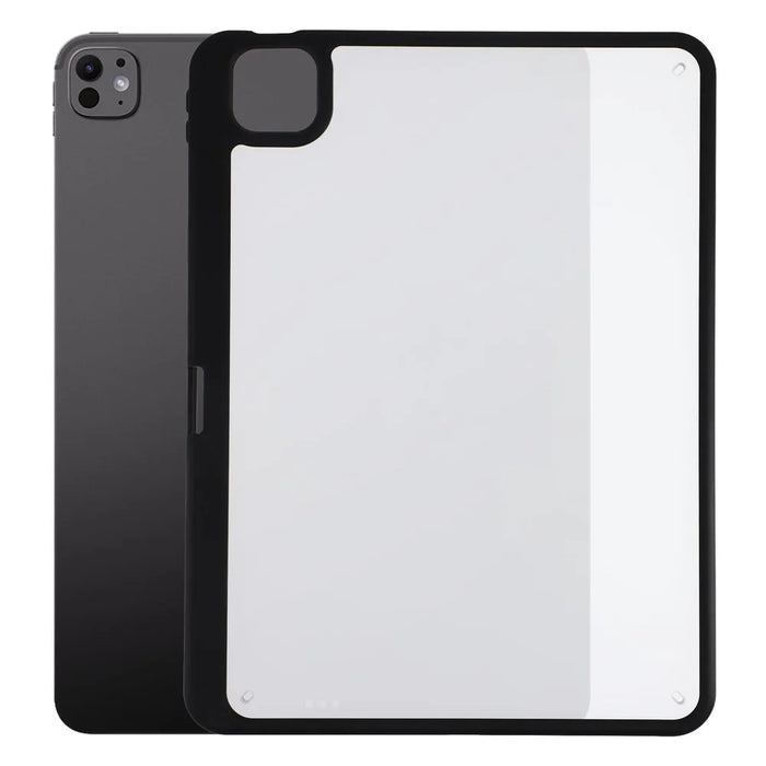For iPad Pro 11 (2025) / (2024) Case Anti Drop Matte PC + TPU Protective Cover with Pencil Holder - Matte Black - 1