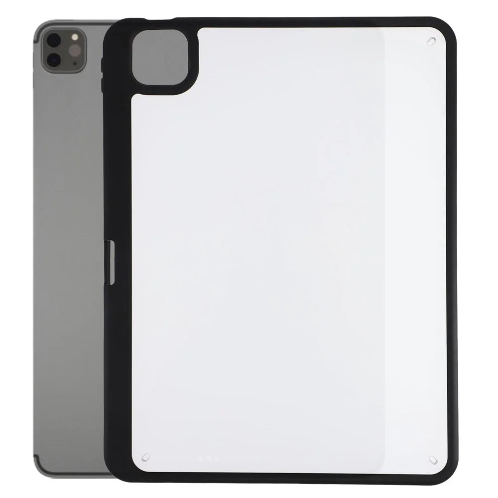 Case for iPad Air 13 (2025) / (2024) / iPad Pro 12.9 (2022) / (2021) / (2020) / (2018) Matte PC + TPU Protective Cover with Pencil Holder - Matte Black - 1