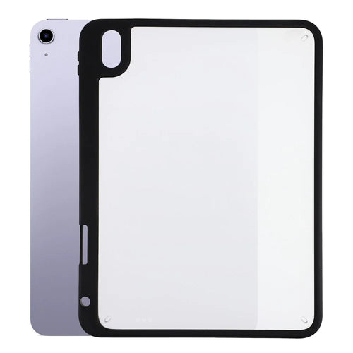 For iPad (2025) / iPad 10.9 (2022) Case Anti Drop Matte PC + TPU Protective Cover with Pencil Holder - Matte Black - 1