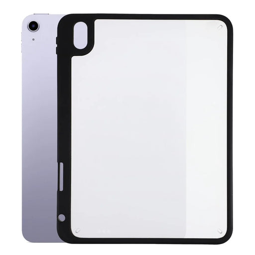 For iPad (2025) / iPad 10.9 (2022) Case Anti Drop Matte PC + TPU Protective Cover with Pencil Holder - Matte Black - 1