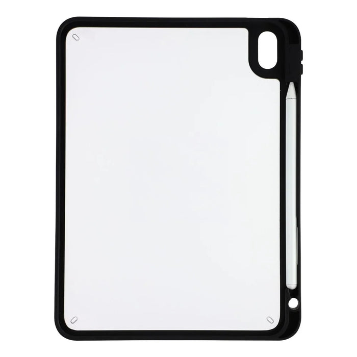 For iPad (2025) / iPad 10.9 (2022) Case Anti Drop Matte PC + TPU Protective Cover with Pencil Holder - Matte Black - 3