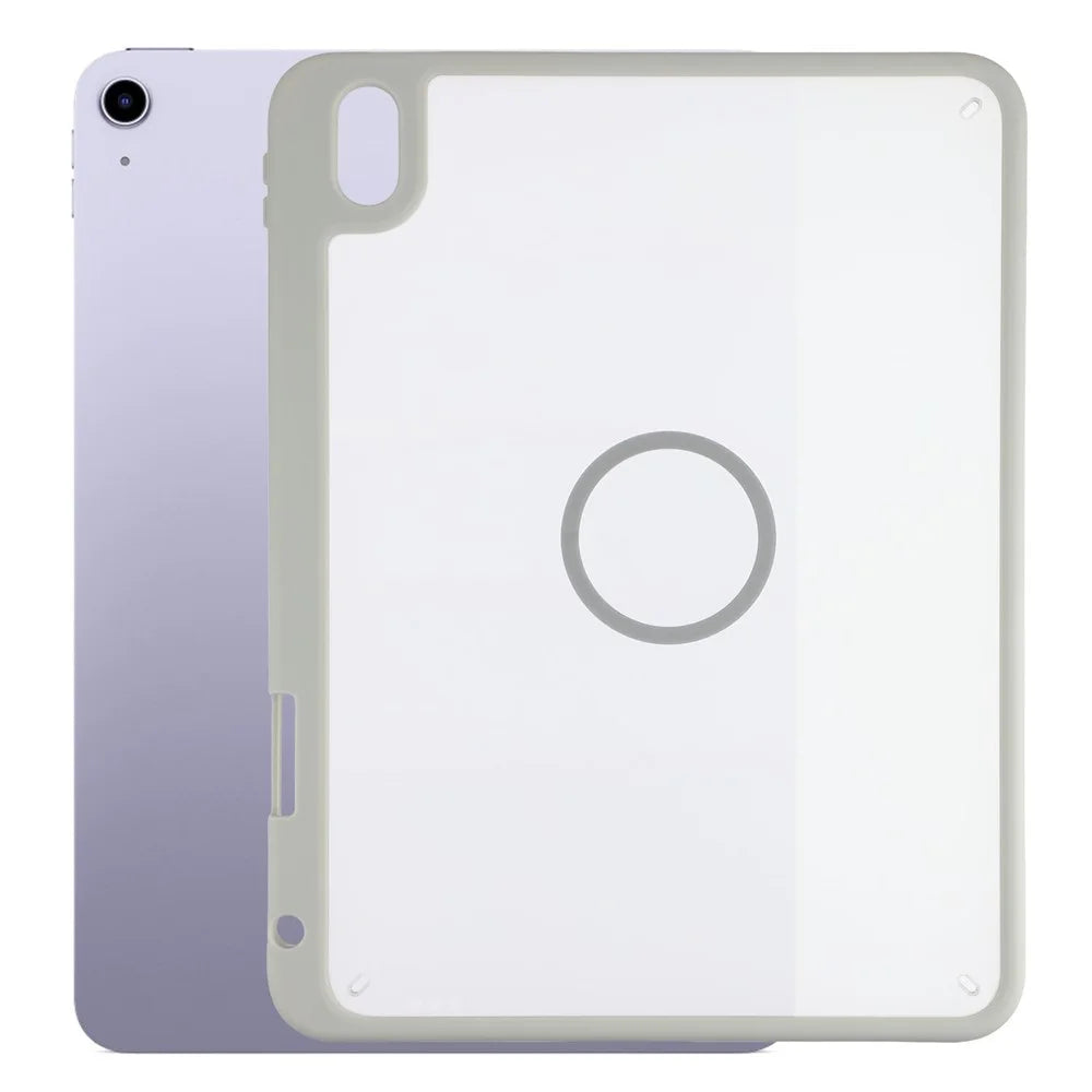 Tablet Case for iPad Air 11 (2026)  /  (2025)  /  (2024)  /  Air (2022)  /  Air (2020) Matte Cover with Pencil Slot Shockproof TPU + PC Shell - Matte Grey - 1