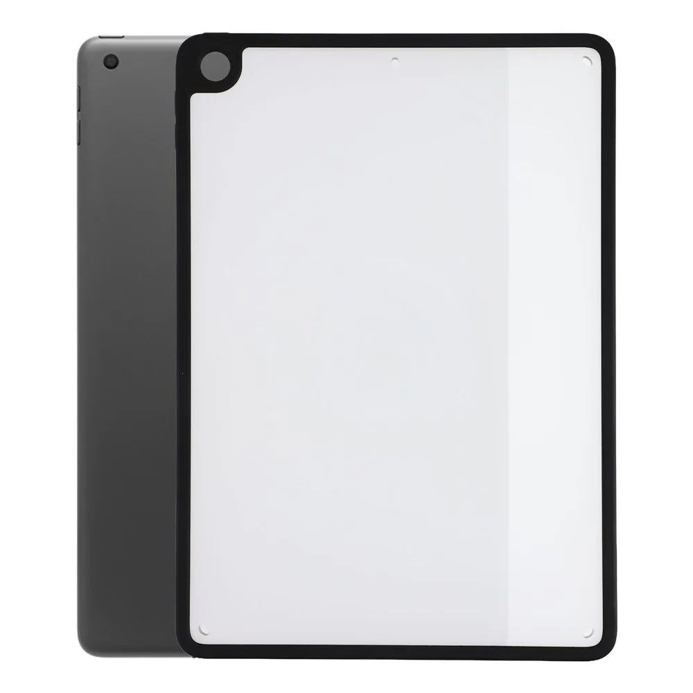 Case for iPad 10.2 (2021) / (2020) / (2019) Matte PC + TPU Drop Protection Back Cover - Matte Black - 1
