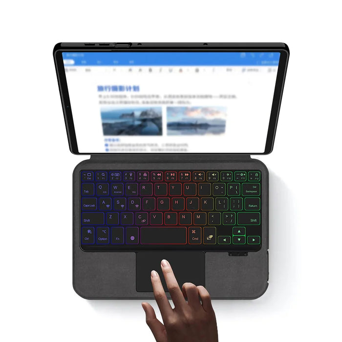 For Lenovo Legion Y700 (Gen 5) Leather Case + Touchpad Bluetooth-Compatible Keyboard with Backlit - Black - 5